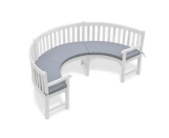 Marlow 1/2 Curved Garden Bench Cushion - Forest Green