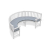 Marlow 1/2 Curved Garden Bench Cushion - Mid Gray