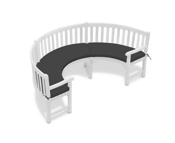 Marlow 1/2 Curved Garden Bench Cushion - Forest Green