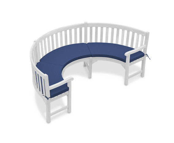 Marlow 1/2 Curved Garden Bench Cushion - Forest Green