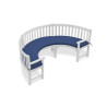 Marlow 1/2 Curved Garden Bench Cushion - Navy Blue