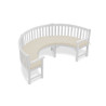 Marlow 1/2 Curved Garden Bench Cushion - Ecru/Natural