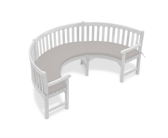 Marlow 1/2 Curved Garden Bench Cushion - Forest Green