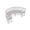 Marlow 1/2 Curved Garden Bench Cushion - Taupe