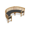 Marlow 1/2 Curved Garden Bench Cushion - Raven/Black