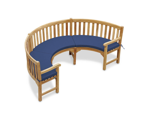 Marlow 1/2 Curved Garden Bench Cushion - Forest Green