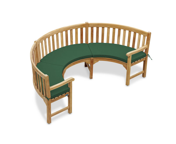 Marlow 1/2 Curved Garden Bench Cushion - Forest Green