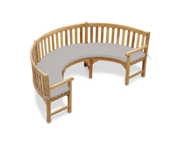 Marlow 1/2 Curved Garden Bench Cushion - Forest Green