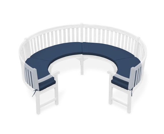 Marlow 3/4 Curved Garden Bench Cushion - Navy Blue