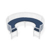 Marlow 3/4 Curved Garden Bench Cushion - Navy Blue