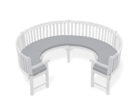 Marlow 3/4 Curved Garden Bench Cushion - Mid Gray