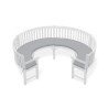 Marlow 3/4 Curved Garden Bench Cushion - Mid Gray