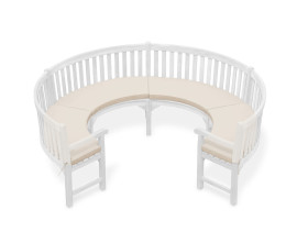 Marlow 3/4 Curved Garden Bench Cushion - Ecru/Natural