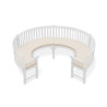 Marlow 3/4 Curved Garden Bench Cushion - Ecru/Natural