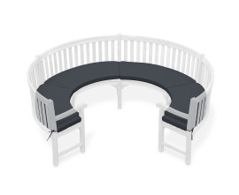 Marlow 3/4 Curved Garden Bench Cushion - Raven/Black