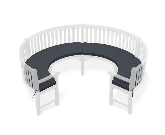 Marlow 3/4 Curved Garden Bench Cushion - Navy Blue