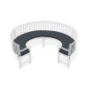 Marlow 3/4 Curved Garden Bench Cushion - Raven/Black
