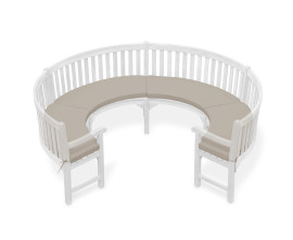 Marlow 3/4 Curved Garden Bench Cushion - Taupe