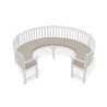 Marlow 3/4 Curved Garden Bench Cushion - Taupe