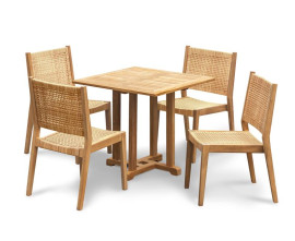 Sissinghurst 80cm Square Dining Table and 4 Lumo Stacking Chairs Set