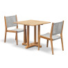 Sissinghurst 80cm Teak Table and 2 Lumo Stacking Chairs Set