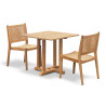 Sissinghurst 80cm Teak Table and 2 Lumo Stacking Chairs Set
