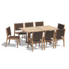 Cornwall 1.8m Teak Table and 8 Lumo Woven Stacking Chairs Set