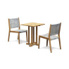 Sissinghurst 60cm Square Table and 2 Lumo Stacking Chairs Set