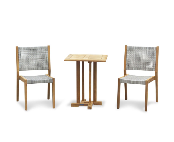 Sissinghurst 60cm Square Table and 2 Lumo Stacking Chairs Set