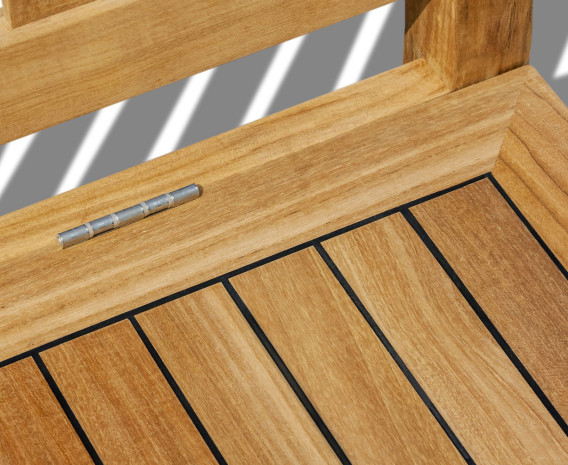 York Teak Garden Storage Bench - 1.2m