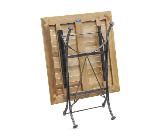 Café Square Folding Bistro Table Black – 80cm