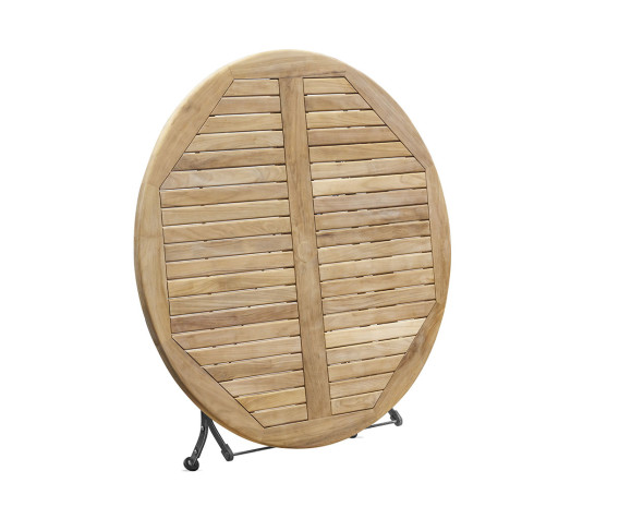 Café Round Folding Bistro Table Black – 1.2m