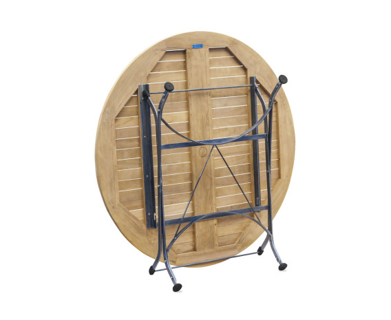 Café Round Folding Bistro Table Black – 1.2m