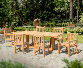 Cornwall 6 Seater Dining Table, 2 York Armchairs and 4 York Chairs Set