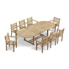 Oxburgh Oval Extending Teak Garden Table & 8 Sussex Stacking Armchairs