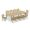 Oxburgh Oval Extending Garden Table & 10 Sussex Stacking Chairs Set
