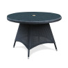 Verona Round Table 1.1m Black Loom with Glass Table Top - NEW: End of Line