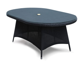 Verona 1.8 Black Loom Table with Glass Table-top - NEW: End of Line