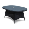 Verona 1.8 Black Loom Table with Glass Table-top - NEW: End of Line