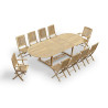 Oxburgh Oval Extending Garden Table, 2 Palma Armchairs and 8 Folding Chairs Set