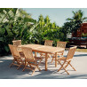 Carida 1.8m Teak Table and 6 Folding Chairs Set