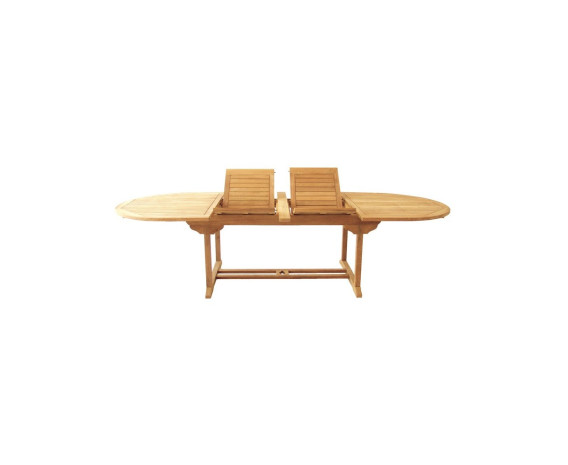 Oxburgh Oval Teak Extending Table & Palma Folding Armchairs Set