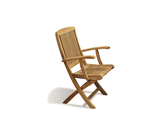 Oxburgh Oval Teak Extending Table & Palma Folding Armchairs Set