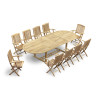 Oxburgh Oval Teak Extending Table & Palma Folding Armchairs Set