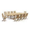 Oxburgh Oval Teak Extending Table & Palma Folding Armchairs Set