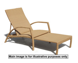 Antibes Rattan Garden Sun Lounger with Natural Cushion - Used: Good