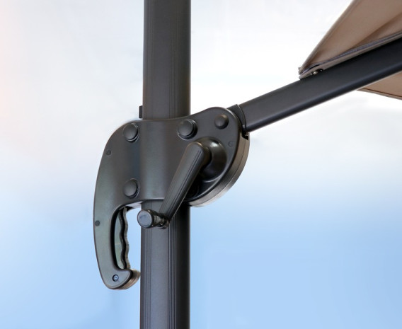 Square Taupe Cantilever 3 x 3m Parasol - Used: Good