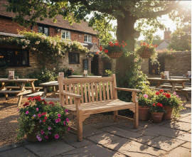 Turners Teak 2 Seater Garden Bench - 1.2m