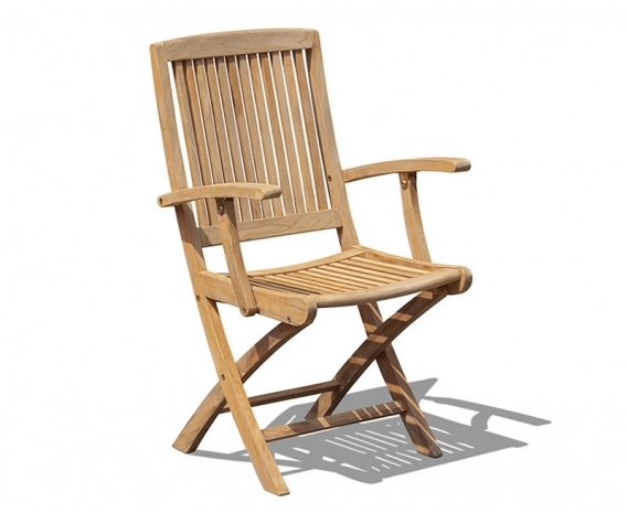 Palma Teak Folding Garden Table and 4 Folding Armchairs Set