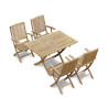 Palma Teak Folding Garden Table and 4 Folding Armchairs Set